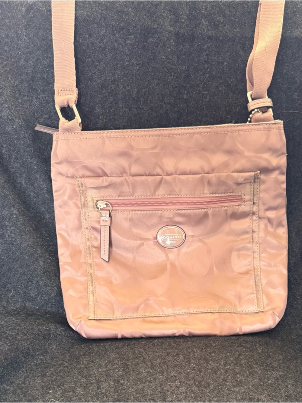 Coach Dusty Pink Signature Nylon Crossbody Bag